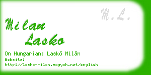 milan lasko business card